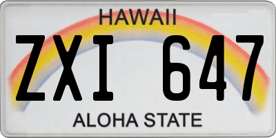 HI license plate ZXI647
