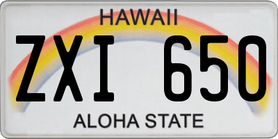 HI license plate ZXI650