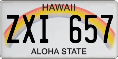 HI license plate ZXI657