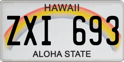 HI license plate ZXI693
