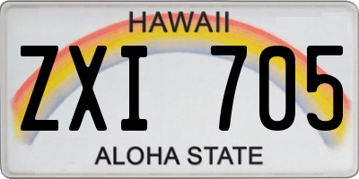 HI license plate ZXI705