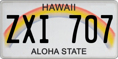 HI license plate ZXI707