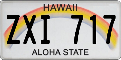 HI license plate ZXI717