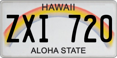 HI license plate ZXI720