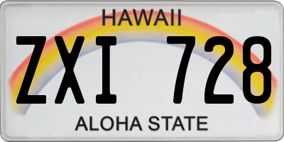HI license plate ZXI728