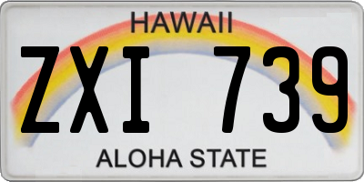 HI license plate ZXI739