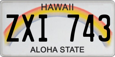 HI license plate ZXI743