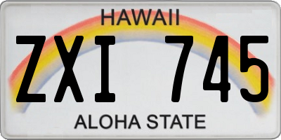 HI license plate ZXI745
