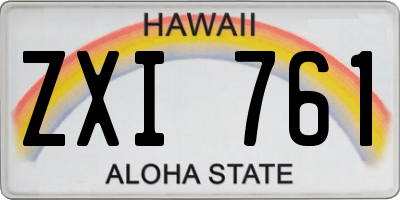 HI license plate ZXI761