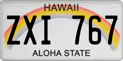 HI license plate ZXI767