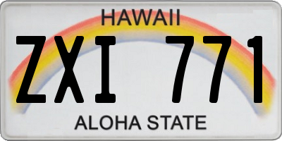 HI license plate ZXI771