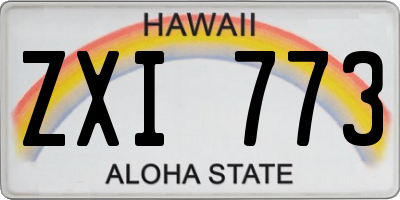 HI license plate ZXI773