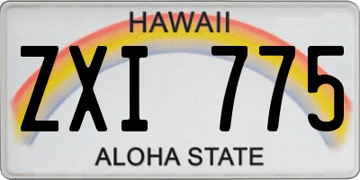 HI license plate ZXI775