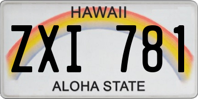 HI license plate ZXI781