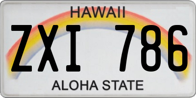 HI license plate ZXI786
