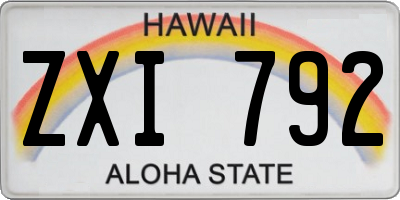 HI license plate ZXI792