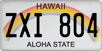 HI license plate ZXI804