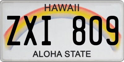 HI license plate ZXI809