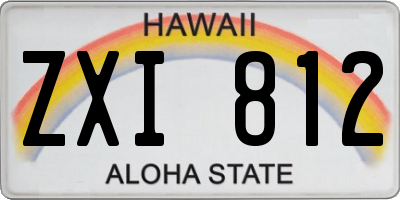 HI license plate ZXI812