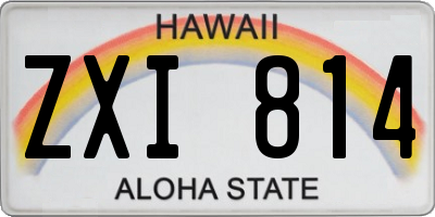 HI license plate ZXI814