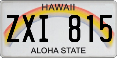 HI license plate ZXI815