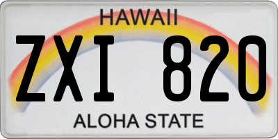 HI license plate ZXI820