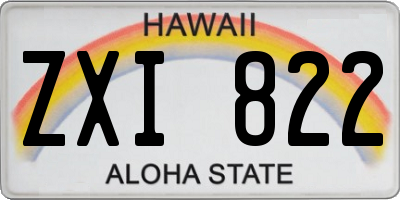HI license plate ZXI822