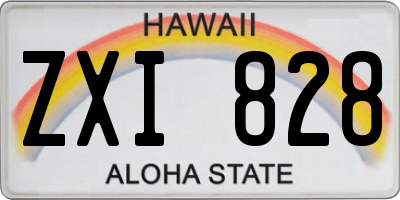 HI license plate ZXI828