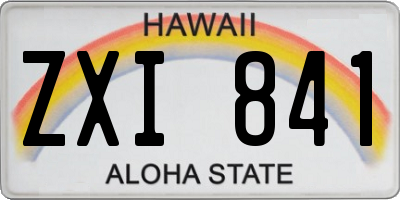 HI license plate ZXI841