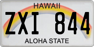 HI license plate ZXI844
