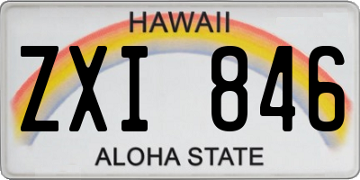 HI license plate ZXI846