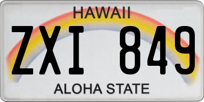 HI license plate ZXI849