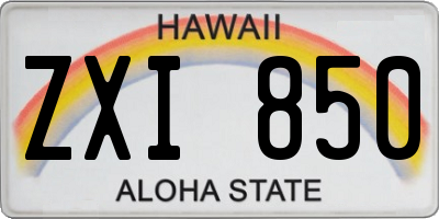 HI license plate ZXI850
