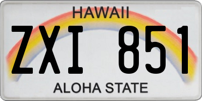 HI license plate ZXI851