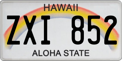 HI license plate ZXI852