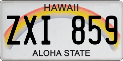 HI license plate ZXI859