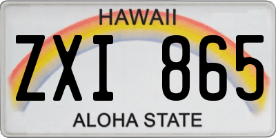 HI license plate ZXI865