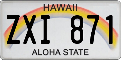 HI license plate ZXI871
