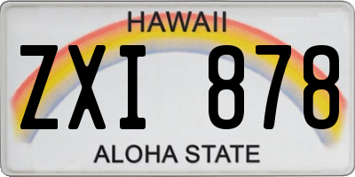 HI license plate ZXI878