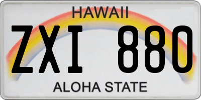 HI license plate ZXI880