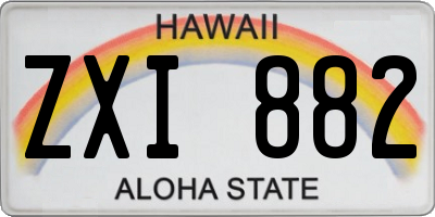 HI license plate ZXI882