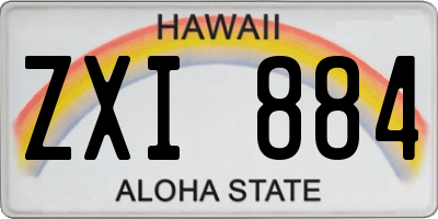 HI license plate ZXI884