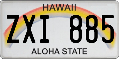 HI license plate ZXI885