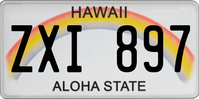 HI license plate ZXI897