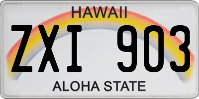 HI license plate ZXI903