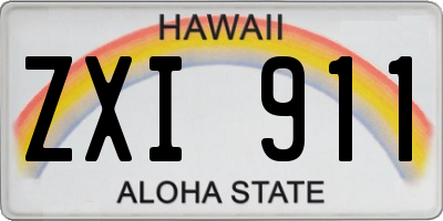 HI license plate ZXI911