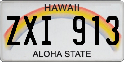 HI license plate ZXI913