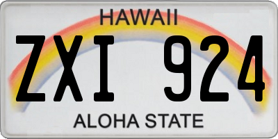 HI license plate ZXI924