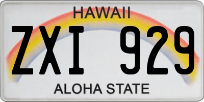 HI license plate ZXI929
