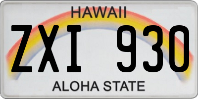 HI license plate ZXI930